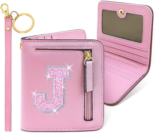 COSHAYSOO 9 10 11 12 Year Old Girl Birthday Gift Idea Trendy Pink Wallet Preppy Stuff Girly Things Small Cute Item Initial Easter Gifts for Daughter Niece from Mom Dad Aunt Uncle Letter J