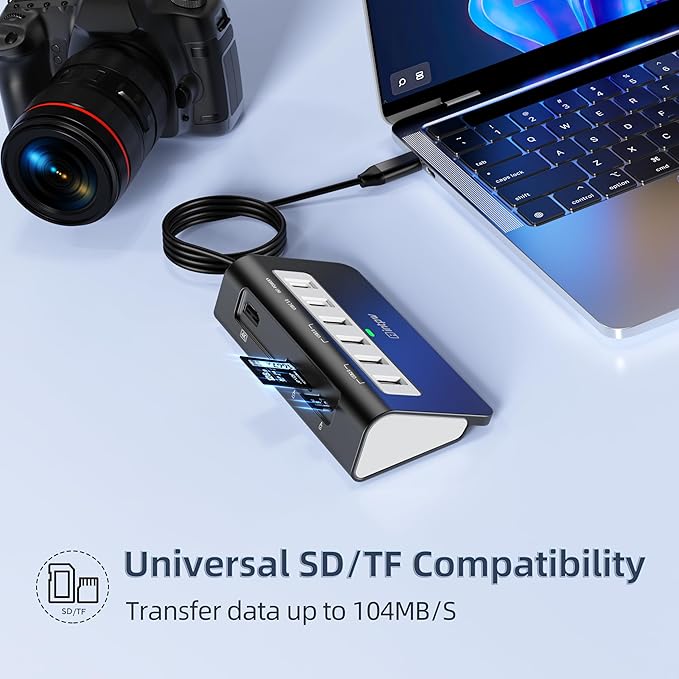 P9 USB-C Docking Station, intpw 9-in-1 USB C Hub with 4K HDMI, 3 Type A/C 3.0 5Gbps, PD 100W, 2 Type-A 2.0, SD/TF Ports, Compatible with MacBook, iPad, iPhone 17 Series