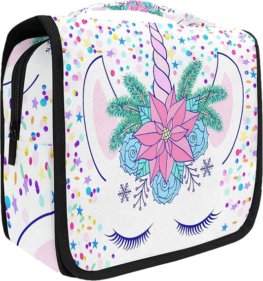 senya Hanging Travel Toiletry Bag Kit Makeup Case Cosmetics Organizer for Men Women (Unicorn)