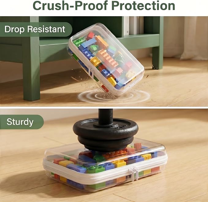 3Pcs Sturdy Clear Hard Shell Zipper Cases, Waterproof Travel Organizers SSL | Diaper bag, makeup, toiletry & toy storage; rigid PET protects from crush, water and dust, with assorted sizes for daily use.
