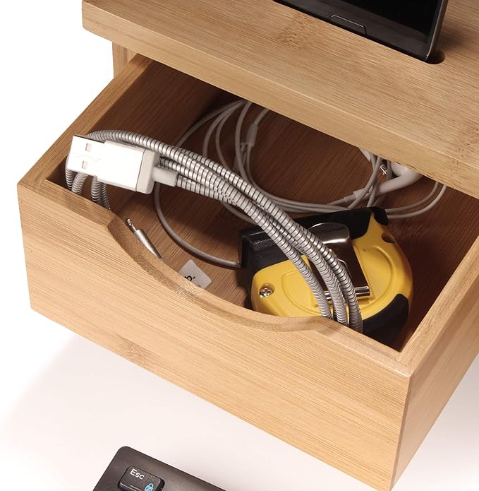 KINSON Bamboo Desk Organizers and Storage / Laptop Desk Riser - 1 Unit