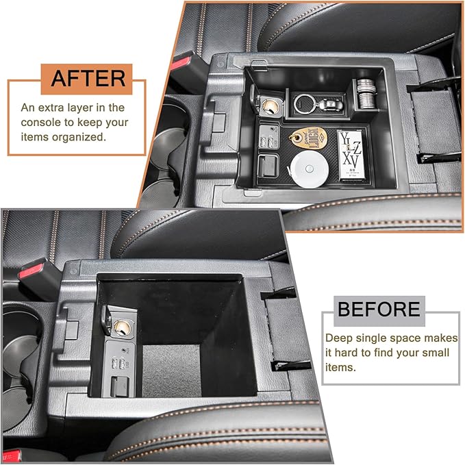 HGWEI Center Console Organizer Compatible with Mazda CX-5 2017 2018 2019 2020 2021 2022 2023 2024 2025 Accessories, Armrest Insert Tray Storage Coin Holder (Not for 2026), Black Trim