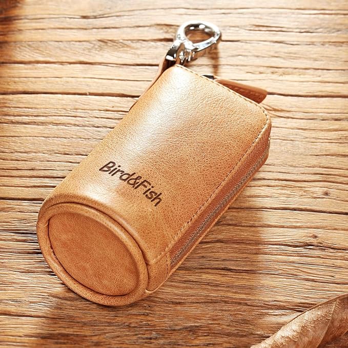 Multi Soft Genuine Leather Coin Purse Pouch, Car Key Case Wallet with Zipper,Pocket Wallet with Chain/Ring for Men Women …