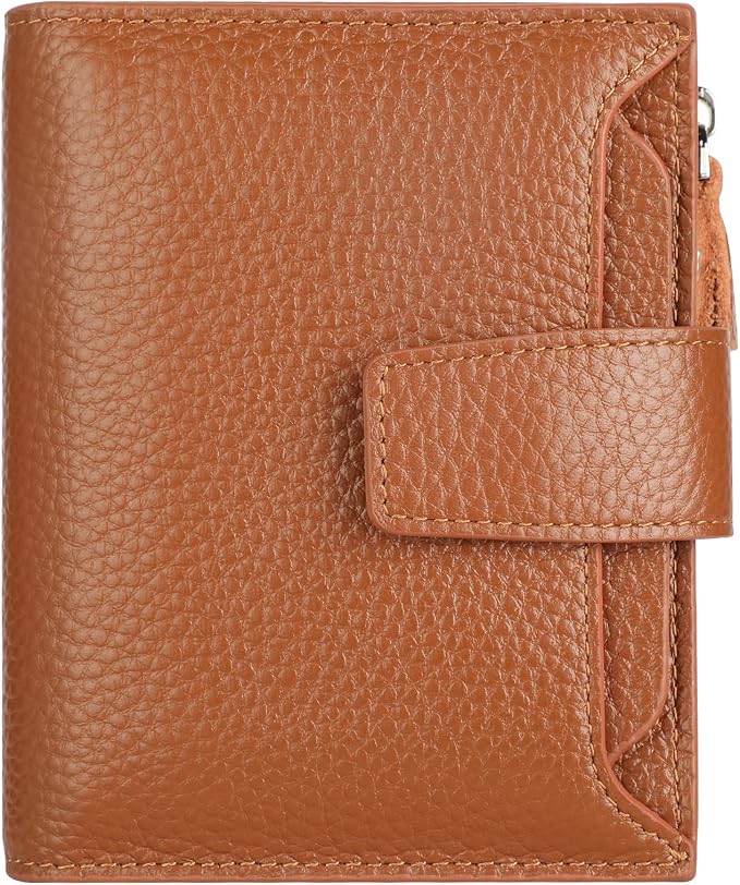 Lavemi Small Compact Women Wallet RFID Blocking Genuine Leather Bifold Purse with ID Windows