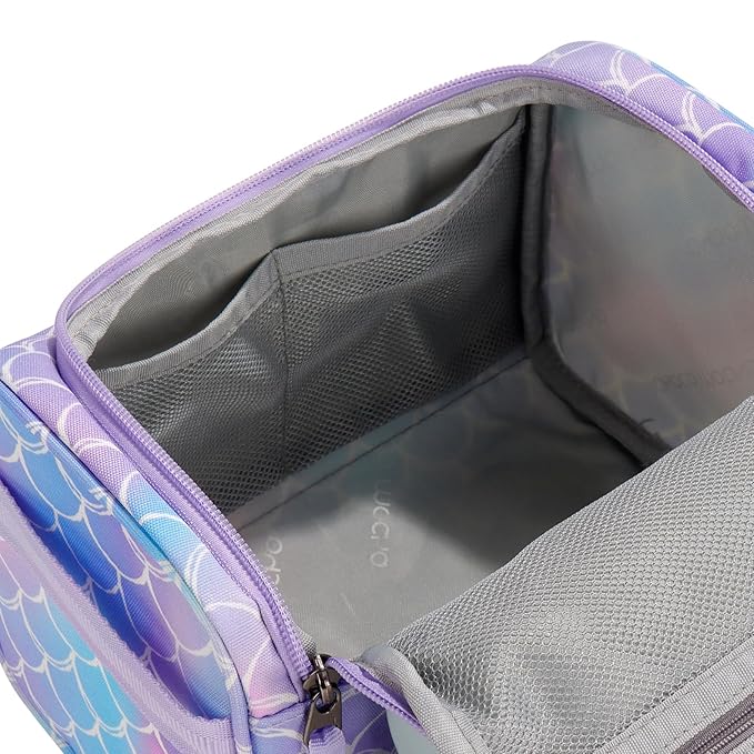Choco Mocha Kids Toiletry Bag for Girls, Travel Hanging Waterproof Cute Toiletry Bag for Teens Girls Christmas Gifts, Mermaid Purple