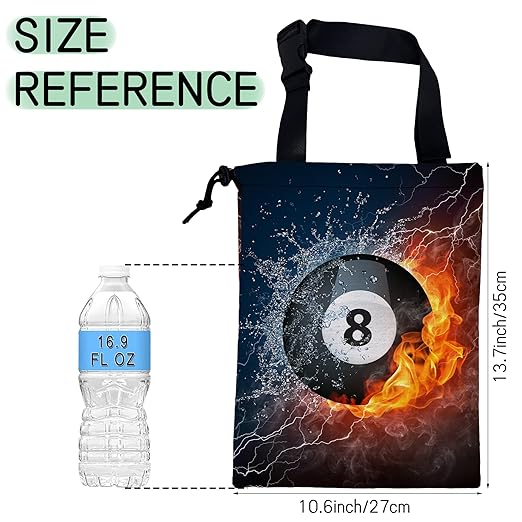 Billiards Ball Car Garbage Bag,Waterproof Small Car Trash Bag Hanging Back of Seat,Drawstring Hanging Car Trash Bag with Adjustable Buckle for Car Accessories