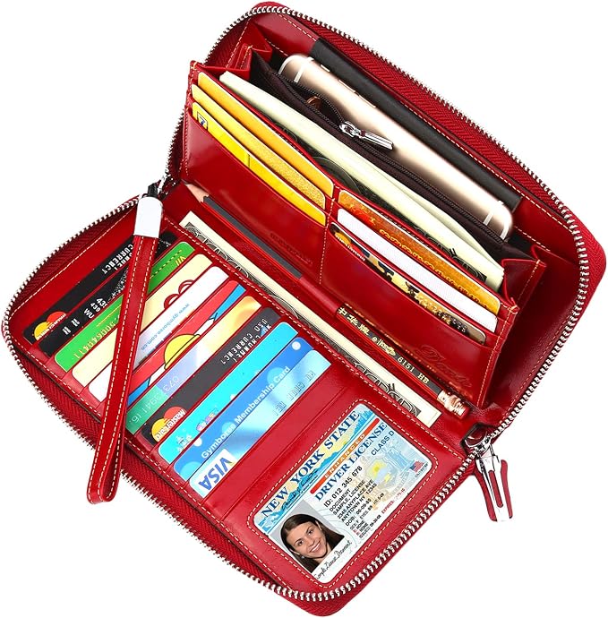 Lavemi Small Compact Women Wallet RFID Blocking Genuine Leather Bifold Purse with ID Windows
