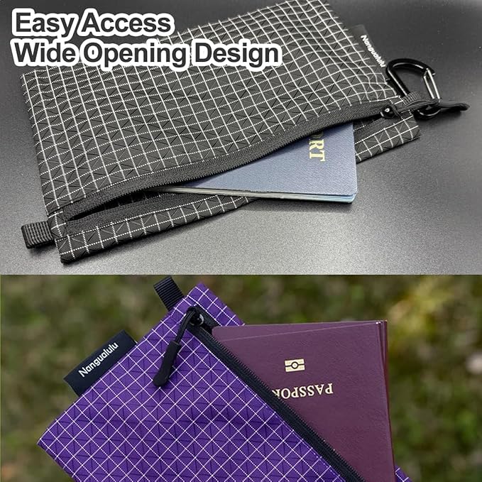 Water-Resistant Passport Holder for Travel, Ultralight Passport Wallet with YKK Zipper, Travel Essentials Organizer for Women Men, Portable Money Pouch Case for Credit Cards, ID, Cash, Small Items