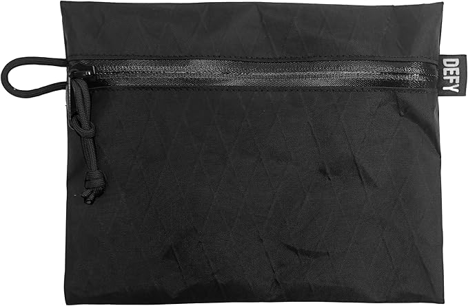DEFY Project X-Pac Travel Pouch | Lightweight Nylon Organizer Pouch For Accessories | Premium Tech Wallet | Water Repellent Travel Organizer (Large, Black)