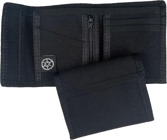 Sprocket Nylon Bifold Wallet with Zippered Coin Pocket (Black)