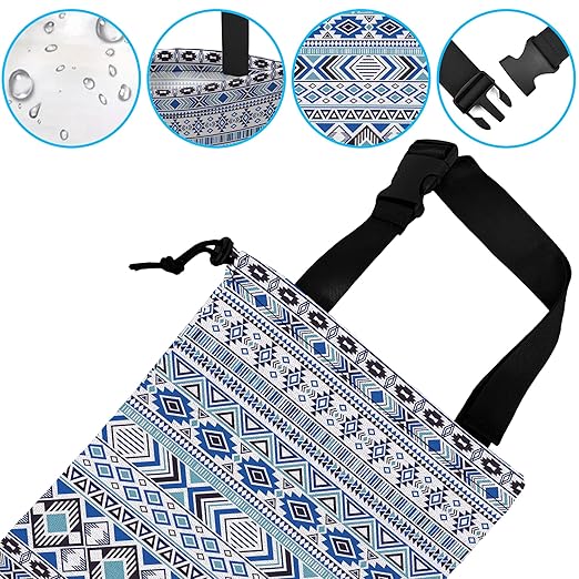 Car Trash Bag Hanging Sprites Tribal Motifs Car Trash Can Waterproof Garbage Bag Hanging for Car Back Seat with Adjustable Straps and Drawstring for Car Accessories Vehicle Travelling