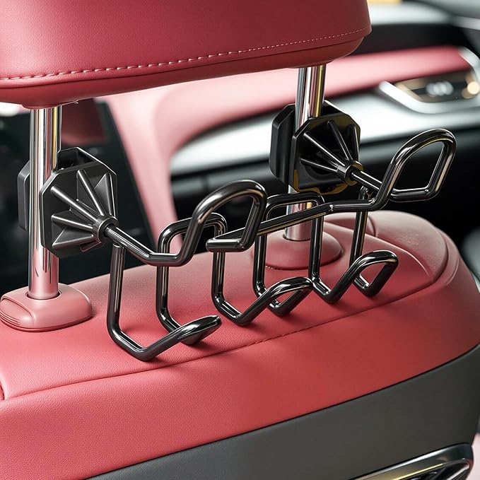Five Hook Hard Hat Holder for Truck Seat Heavy Duty Metal Hard Hat Accessories Holder for Truck SUV Car Seat to Keep Helmet Safety (Five Hook, 2)
