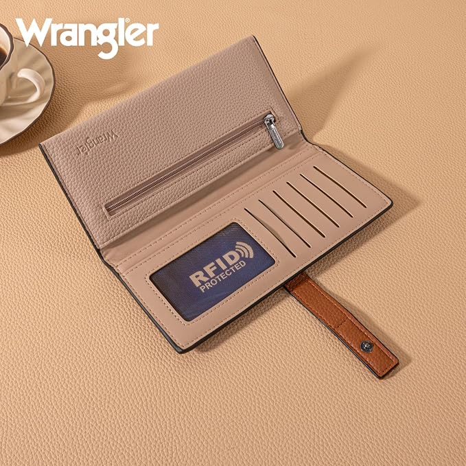 Montana West X Wrangler Wallets Women RFID Blocking Bifold Wallets, Card Cases & Money Organizers Clutch Wallet