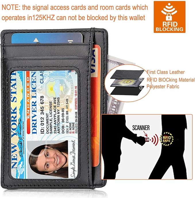 GH GOLD HORSE Slim RFID Blocking Card Holder Minimalist Leather Front Pocket Wallet for Women | Slim
