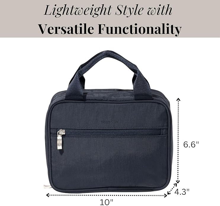 Baggallini Hanging Travel Toiletry Kit - Lightweight 6x10 Inch Makeup Bag