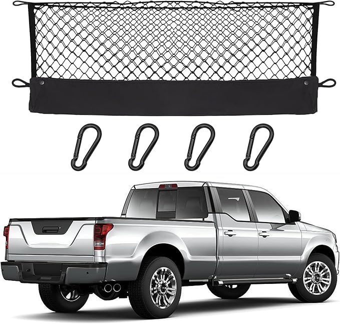 Envelope Style Cargo Net Truck Bed Storage Compatible with Chevrole Pickup Chevy Silverado Colorado WT LS LT LTZ & GMC Sierra New 2026 2025 2024 2023 2022 2013 Trunk Car Rear Tailgate Touring Netting