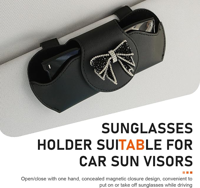 Sunglass Holder for Car Visor, Scratch-resistant Sunglasses Storage Holder, Sun Visor Storage Box Accessory