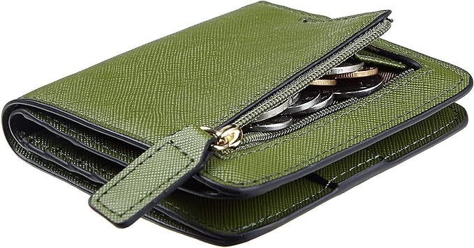 Toughergun Women’s Small Slim Leather Wallet with RFID Protection, Compact Bifold Mini Purse with Clear ID Window