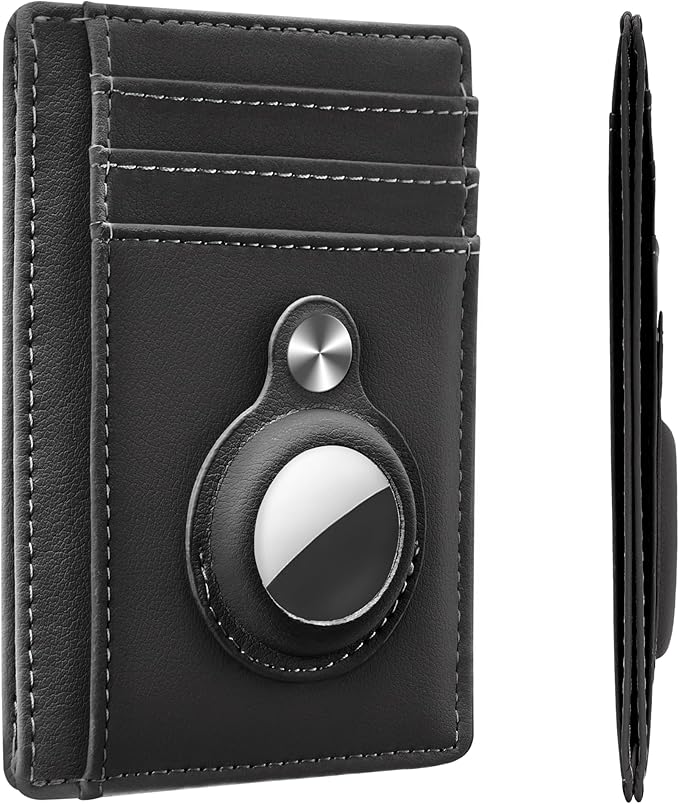 Hawanik Slim Minimalist Front Pocket Air Tag Wallet, RFID Blocking Card Holder Wallet with Airtag Holder