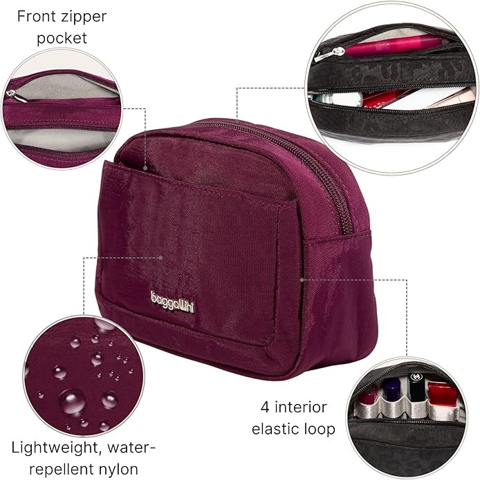 Baggallini Women's Pocket Cosmetic - Lightweight Bag - Travel Essentials Makeup Organizer