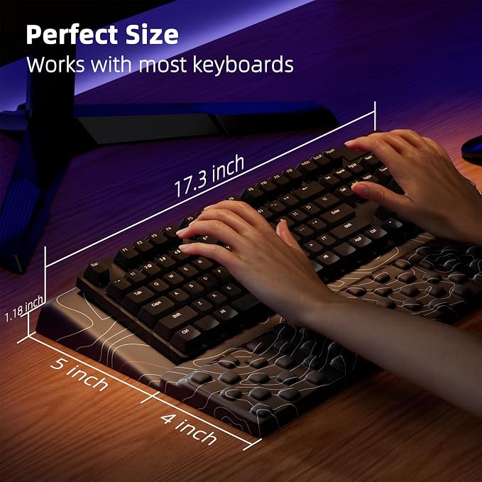 Ospelelf Tilt Keyboard Stand with Wrist Rest, Comfy Ergonomic Keyboard Riser Holder for Office Home