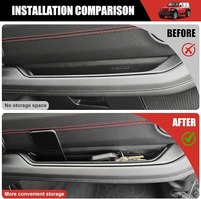Grab Bar Tray for 2024 2025 Jeep Wrangler JL JLU 4XE/Gladiator JT Storage Bin Handle Organizer Grab Handle Box Passenger Side Grabtray for Wrangler&Gladiator Accessories(24+ Grab Bar Tray)
