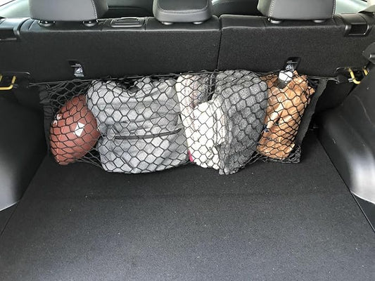 Trunk Rear Seats Organizer Cargo Net for Kia Seltos 2020-2026 – Envelope Style Cargo Net for SUV–Premium Mesh Elastic Car Trunk Organizer Vehicle Carrier Storage–Compatible with Seltos
