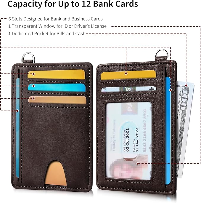 Mayski Slim Wallet, Credit Card Holder for Women, Minimalist Front Pocket RFID Blocking Card Cases, Small Wallet Women Men(CH Coffee)