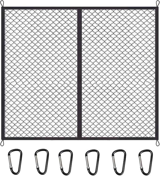 BAILALIBO Cargo Net Stretchable, Adjustable Elastic Trunk Mesh Nets with Metal Hook Universal for Pickup SUV, Trucks, Car Exterior Accessories for Secure Storage (48x48 Inch)