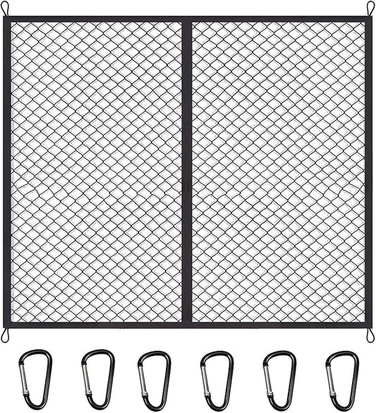 BAILALIBO Cargo Net Stretchable, Adjustable Elastic Trunk Mesh Nets with Metal Hook Universal for Pickup SUV, Trucks, Car Exterior Accessories for Secure Storage (48x48 Inch)