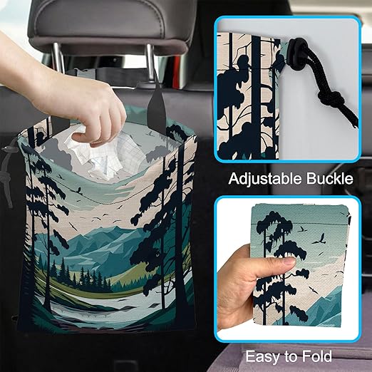 Car Trash Can Waterproof Garbage Bag Hanging for Car Back Seat