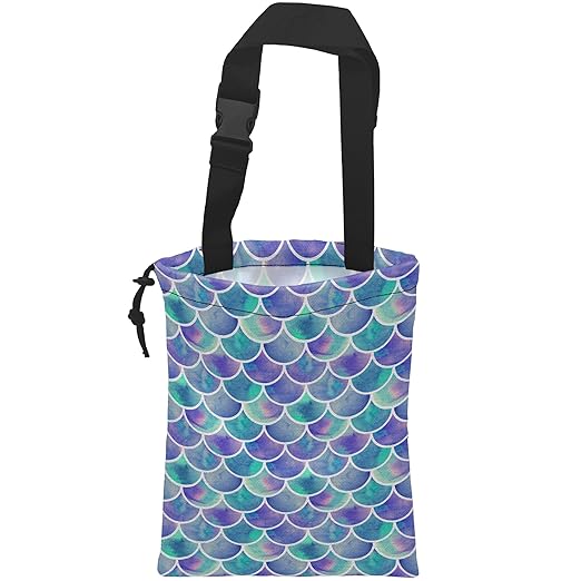 Car Trash Bag Hanging Mermaid Rainbow Scales Car Trash Can Waterproof Garbage Bag Hanging for Car Back Seat