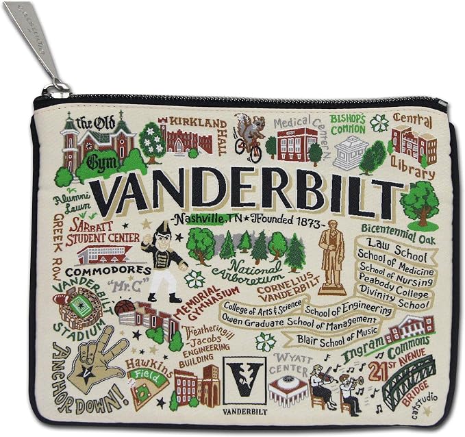 catstudio Vanderbilt University Collegiate Zipper Pouch Purse | Holds Your Phone, Coins, Makeup, Dog Treats, & Tech Tools