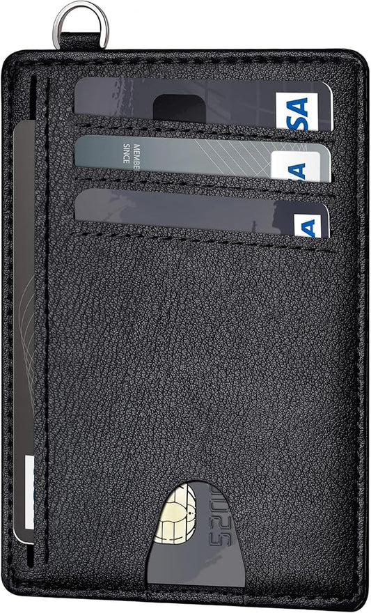 Mayski Slim Wallet, Credit Card Holder for Women, Minimalist Front Pocket RFID Blocking Card Cases, Small Wallet Women Men(Grain Black)
