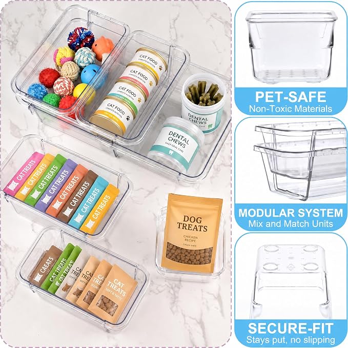 14 Pcs Expandable Clear Drawer Organizer, 3-Size Extendable Drawer Divider, Adjustable Plastic Storage Box, Arcrylic Storage Bins for Makeup Vanity Drawer Dresser DIY Desk Office Kitchen Utensils