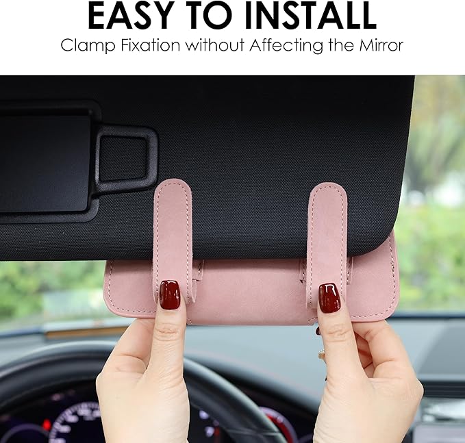 COOLYOUTH Sunglass Holder for Car Visor Car Sunglass Holder Glasses Holder with Clip Car Accessories for Women Men