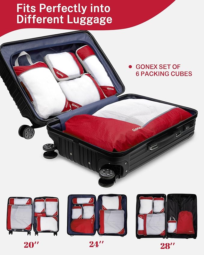Compression Packing Cubes, Gonex Extensible Storage Mesh Bags Organizers