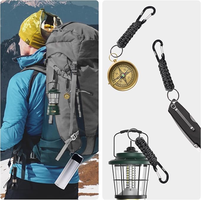 EOTW Carabiner Keychain,Paracord Keychain Small Aluminum Clip D Ring for Camping, Hiking, Fishing, Or As A Key Organizer