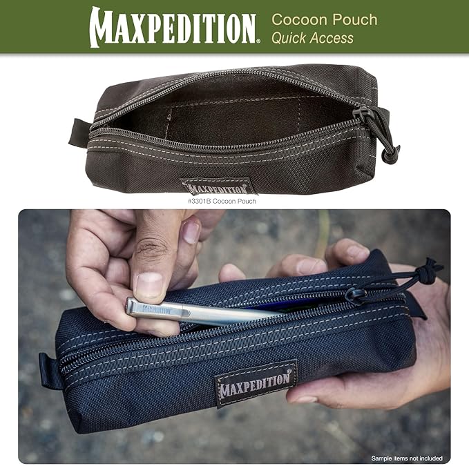 Maxpedition Gear Cocoon Pouch, Black, Medium