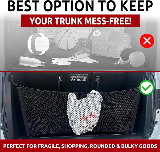 Envelope Style Automotive Elastic Trunk Cargo Net for Honda Odyssey 2018-2025 - Premium Trunk Organizer and Storage - Luggage Net for Minivan - Best Car Organizer for Honda Odyssey