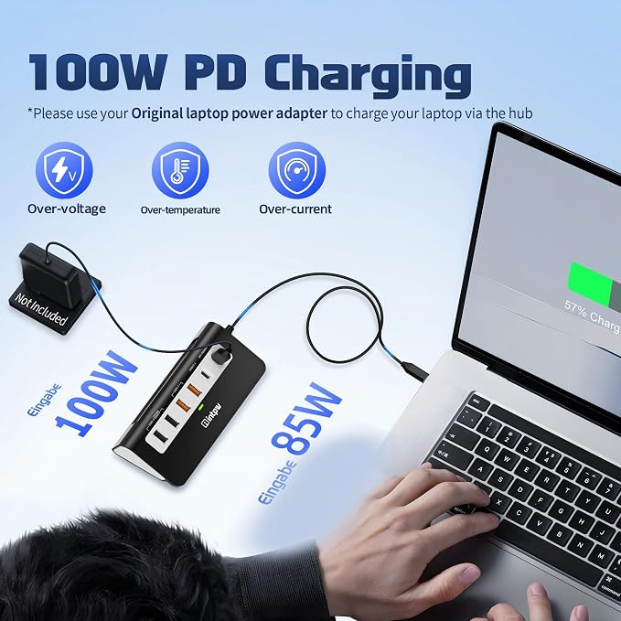 intpw USB C Hub, P9 PRO USB C Hub Multiport Adapter with 4K HDMI, PD 100W, Type-C & 2 USB A 3.2 10Gbps, 2 USB A 2.0, SD/TF Card Reader, Aluminum USB Hub for Laptop, iPhone 17 Series, MacBook, iPad