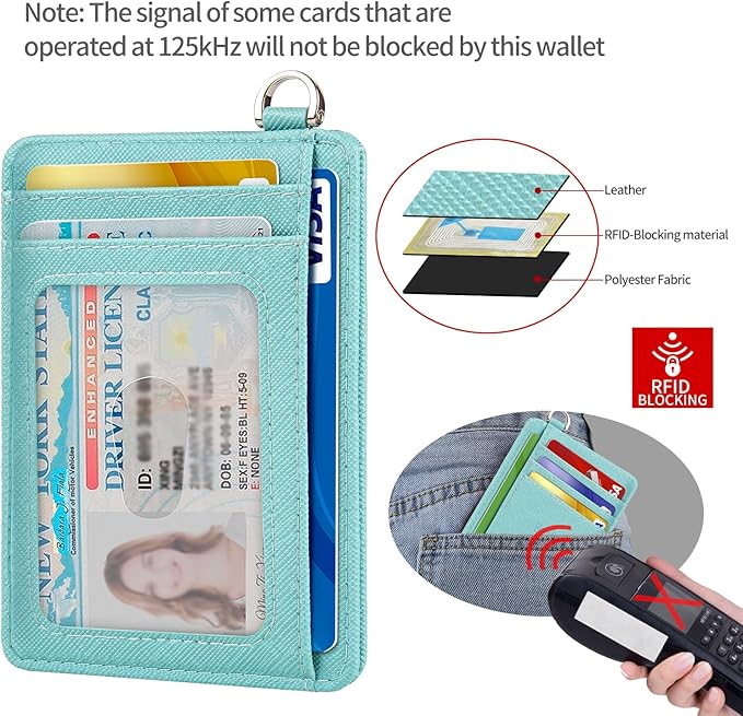 EcoVision Slim Minimalist Front Pocket Wallet, RFID Blocking Credit Card Holder Wallet with Detachable D-Shackle for Men Women
