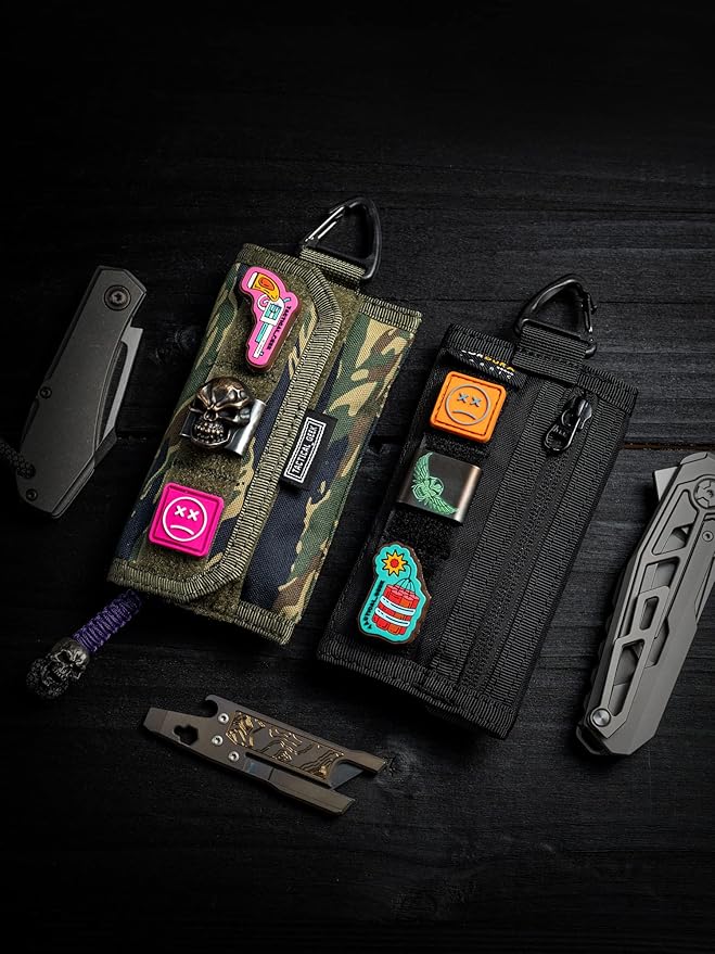 TACTICAL GEEK Storage A2 M EDC Pouch Organizer, Nylon Coin Purse, Multi-Purpose EDC Storage Pocket, Multitools Small Pocket Organizer for Men, Compact Gadget Pouch for Daily Carry Black