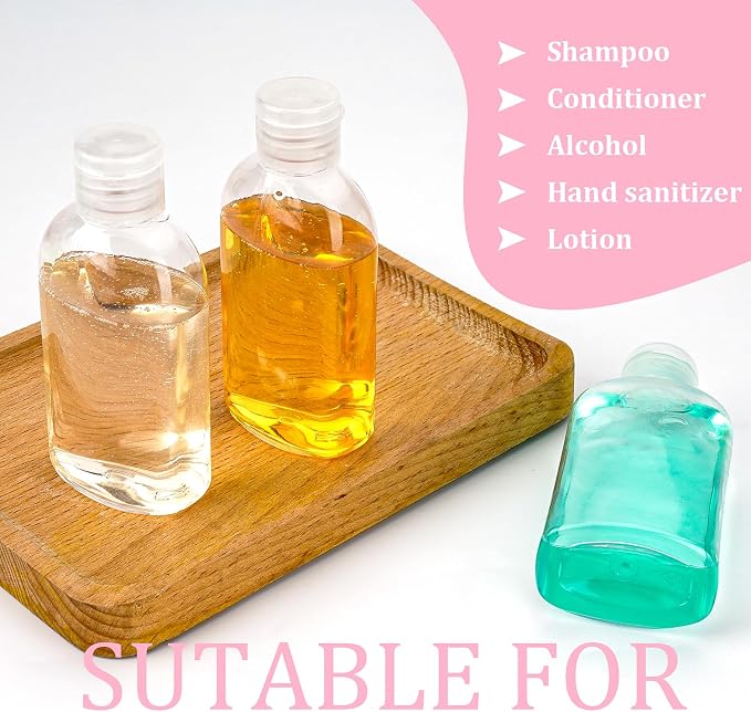 Cosywell Travel Shampoo Bottles 5pcs 3.4oz TSA Approved Travel Bottles for Toiletries Leak Proof Refillable Lotion Containers with Flip Cap Small Plastic Squeeze Bottle(Clear)