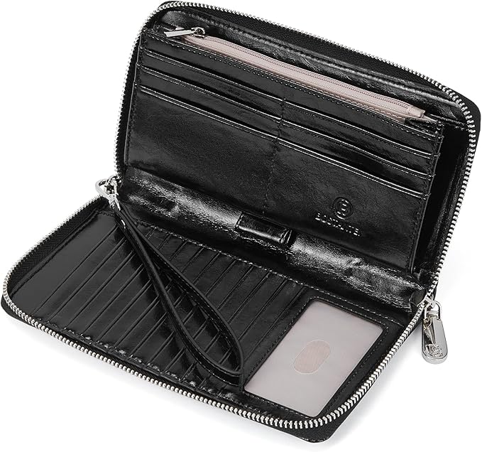 BOSTANTEN Leather Wallet for Women RFID Blocking Zip Around Credit Cards Holder Phone Clutch