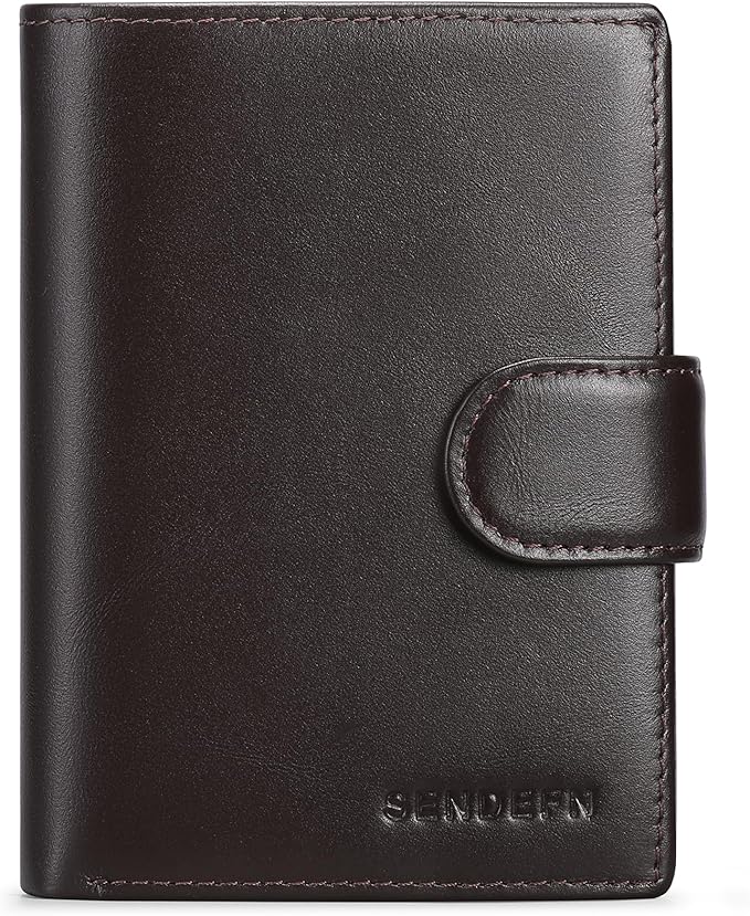 SENDEFN Men's Wallet Genuine Leather Bifold RFID Blocking Wallets for Men Credit Card Holder with Coin Pocket