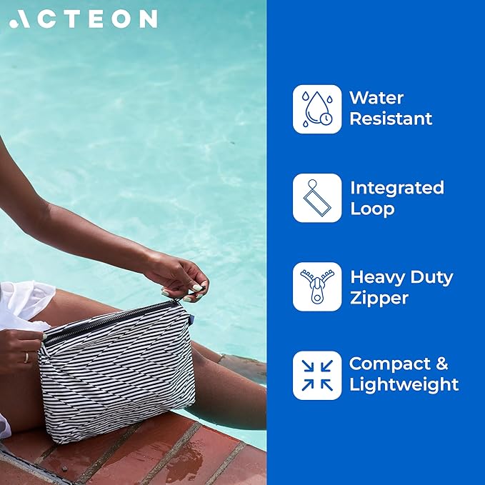 Acteon Wet Dry Bag, Large Travel Water-Resistant Swimsuit & Clothes Organizer, Foldable Pocket Sized Pool, Beach & Gym Bags, Fit for Bikini, Swim Workout Shoes & Towels, Toiletries, Dirty Laundry