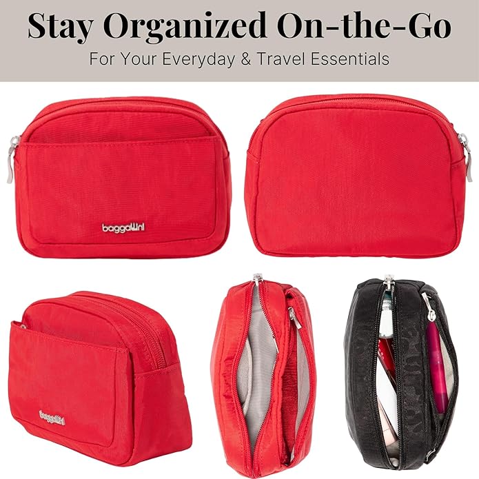 Baggallini Women's Pocket Cosmetic - Lightweight Bag - Travel Essentials Makeup Organizer