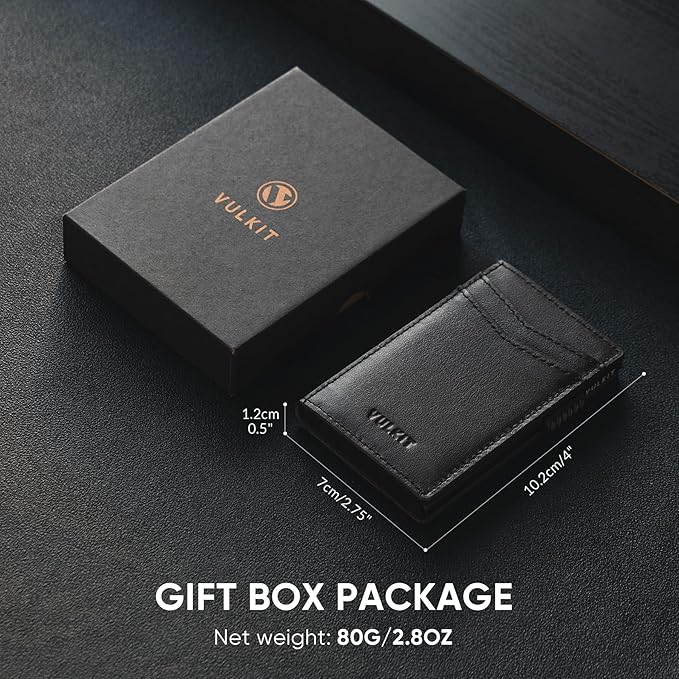 VULKIT Men's Slim Wallets Pop Up Card Holder RFID Blocking Metal Wallet Minimalist Design Holds Up to 11 Cards