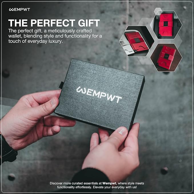 Aluminum Cardholder Wallet for Men-Metal Wallets with Advanced RFID Layer Protection | Slim & Minimalist Trendy Cardholder with Convenient Push Button for Quick Card Access (Red)